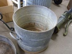 Two handled aluminium bucket/planter
