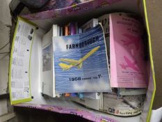 One box of books and magazines, aeroplane and airport interest to include Farnborough Airshow 1958