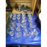 Collection of floral decorated drinking glasses, various sizes