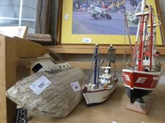 Three various model boats