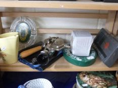 Mixed Lot: Various ashtrays, bar mounted corkscrew etc
