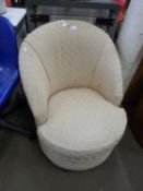 Small 20th Century cream upholstered tub chair
