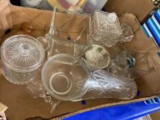 A box of mixed glass ware