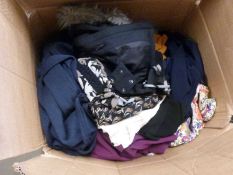 A box of assorted ladies clothing