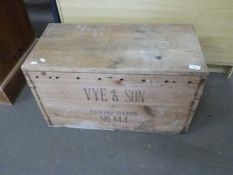 Pine packing crate stamped Vye & Son