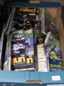 One box of football programs mainly Cambridge United and Norwich City