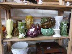 Mixed Lot: Sylvac vases and condiment pots, money box etc