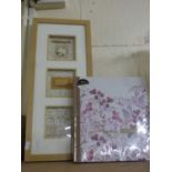 Mixed Lot: A modern mixed media floral picture together with a photograph album