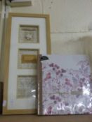 Mixed Lot: A modern mixed media floral picture together with a photograph album