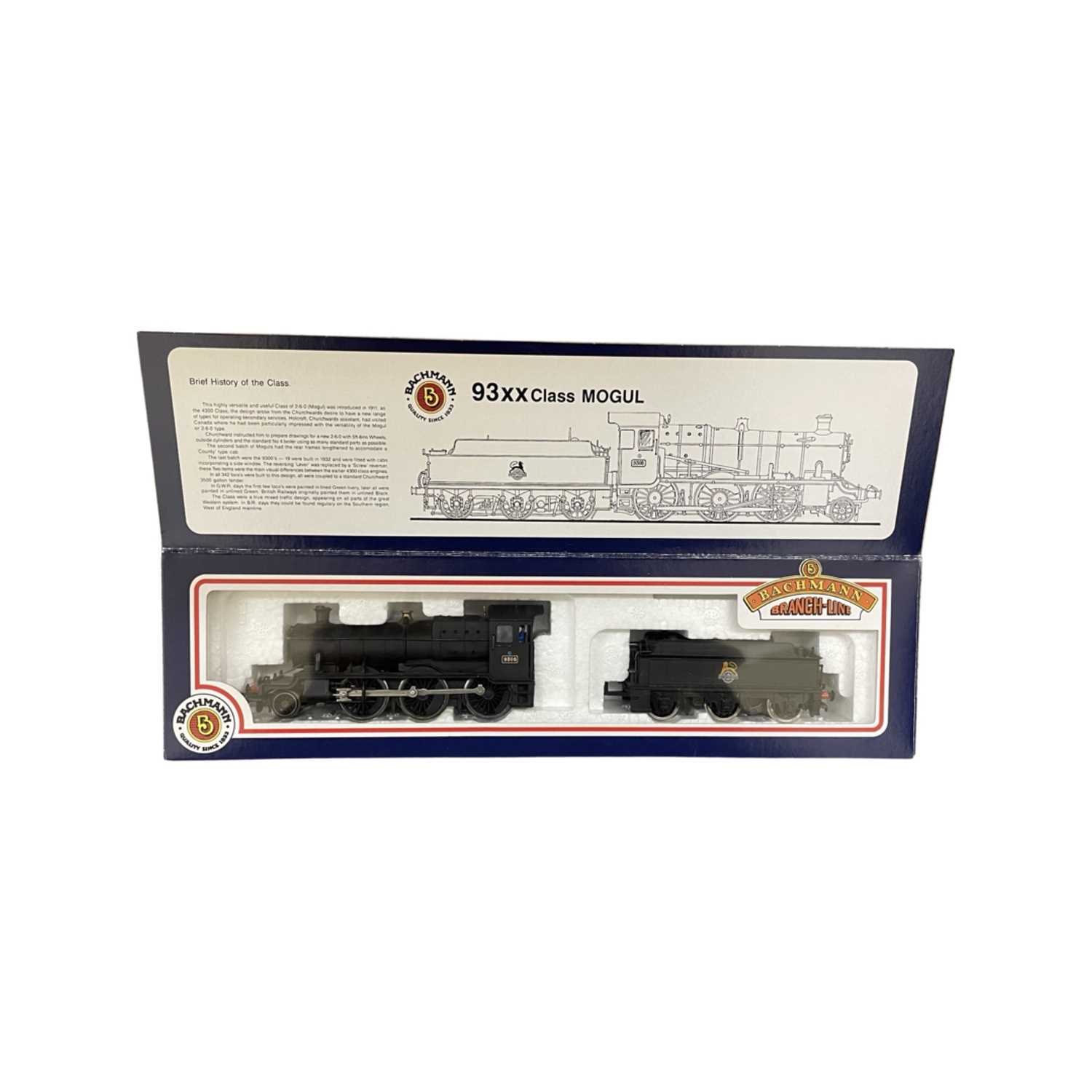 A boxed Bachmann Branch-Line 00 gauge 93XX Class Mogul BR Green 7332