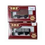 A pair of boxed Airfix 00 gauge wagons, to include: - 7 Plank Wagon Hale Fuels, 54383-9 - BR Conflat