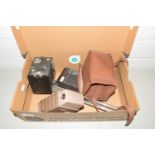 Mixed Lot: A vintage Bell & Howell auto set video camera together with vintage Kodak cameras and a