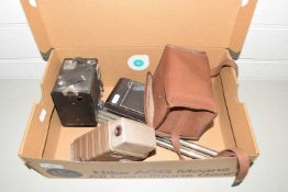 Mixed Lot: A vintage Bell & Howell auto set video camera together with vintage Kodak cameras and a