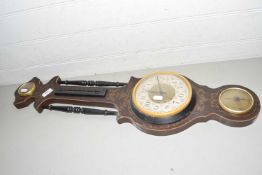 Modern combination barometer and wall clock