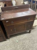 Early 20th Century oak one door one drawer side cabinet, 90cm wide