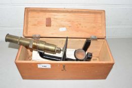 Vintage brass monocular microscope marked Schutza-g Casse 27736 D.R.G.M