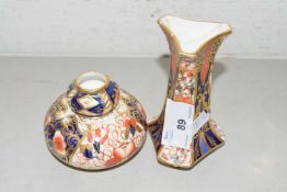 A Davenport Imari pattern miniature vase and one other (2)