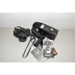 Canon A1 camera together with accessories