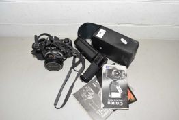 Canon A1 camera together with accessories