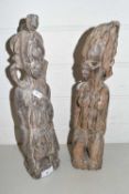 A pair of African hardwood figures