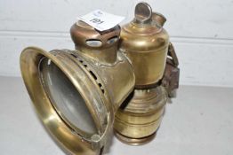 Vintage brass bike lantern