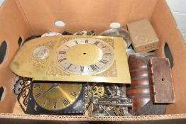 Box of various assorted clock spares