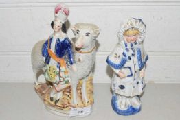 Staffordshire figure of a Scotsman plus a further Bisque figure