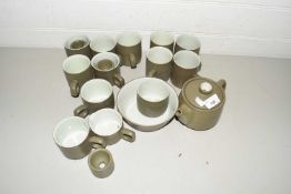 Quantity of green Denby tea wares