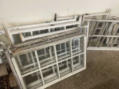Six pine frame sash windows