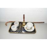 Mixed Lot: Lacquered trays, hand bell and other assorted items