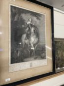 19th Century black and white engraving Francinci De Moncada, framed and glazed