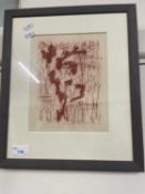 Contemporary abstract print, framed and glazed