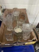 A quantity of mixed glass ware to include vases, a dish etc