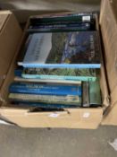 A box of books on fishing
