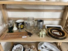 Mixed Lot: Glass wares, ceramics, pewter tankard etc
