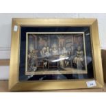 A 3d scene of The Cottar's Saturday Night, framed in gilt frame