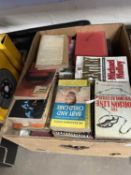 Box of assorted paperback books, mainly fiction