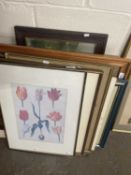 Mixed Group: Pictures to include botanical prints, oils, boating scenes and others