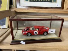 A cased model of a Ferrari