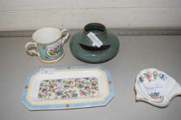 Mixed Lot: An Aynsley shell formed dish, Wedgwood pin tray, an abstract vase etc