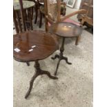 Two reproduction mahogany wine tables