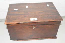 A small mahogany box containing a range of various early 20th Century postcards