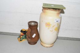 Mixed Lot: Floral decorated vase, book of Prayers for Communicants and other items