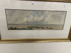 Frederick Henry Partridge - pair of beach scenes, watercolours, glazed with gilt frames