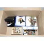 One box of various mixed costume jewellery