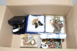 One box of various mixed costume jewellery