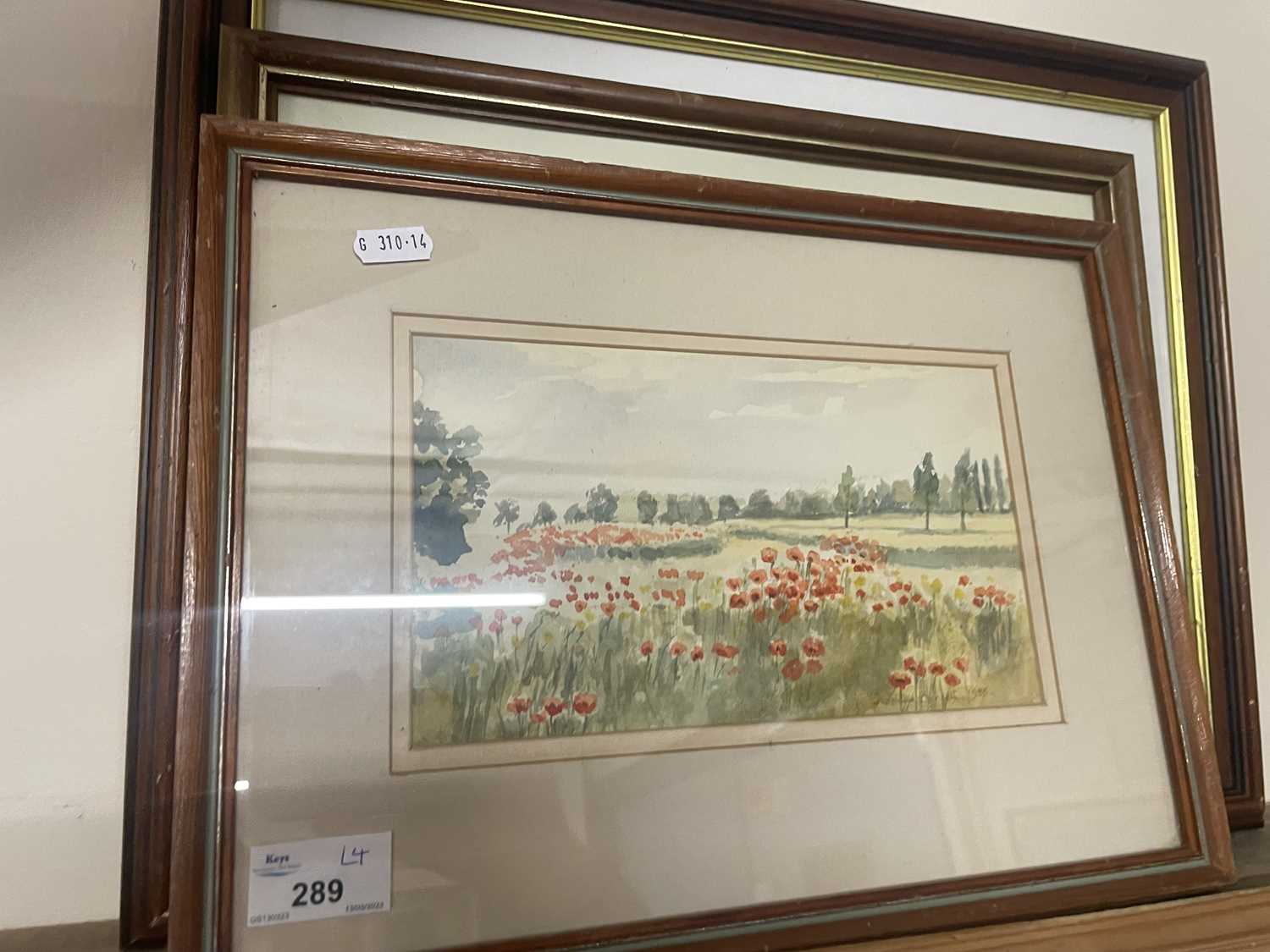 Poppies in a field by S Dennett, 1985, framed and glazed together with an engraving of The - Image 2 of 4