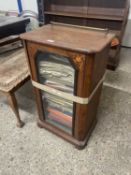 Late Victorian music cabinet together with a quantity of various sheet music