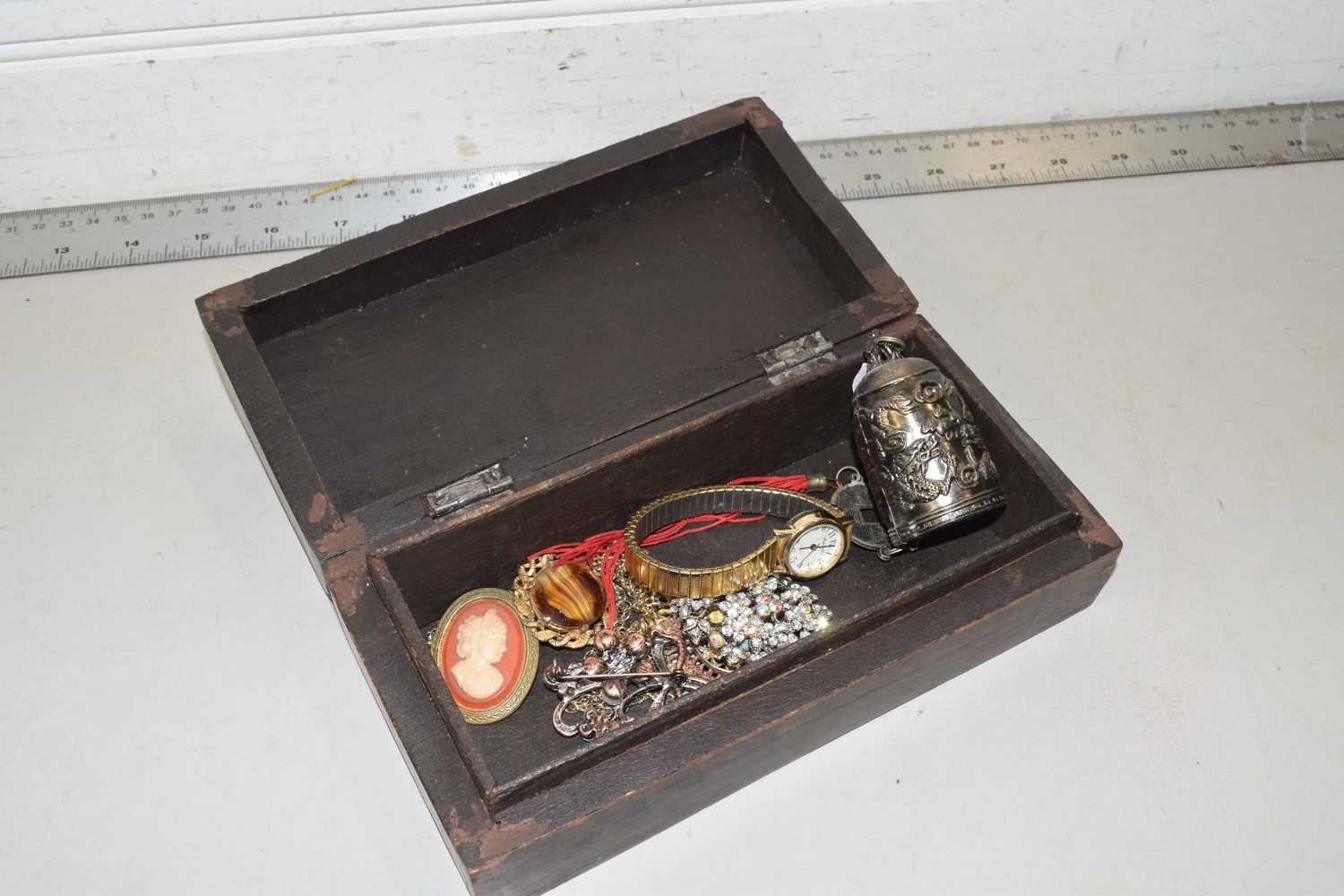 A box of various assorted costume jewellery