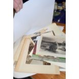 A folder of various prints, watercolours etc to include E Whymper, print after Archibald Thorburn,